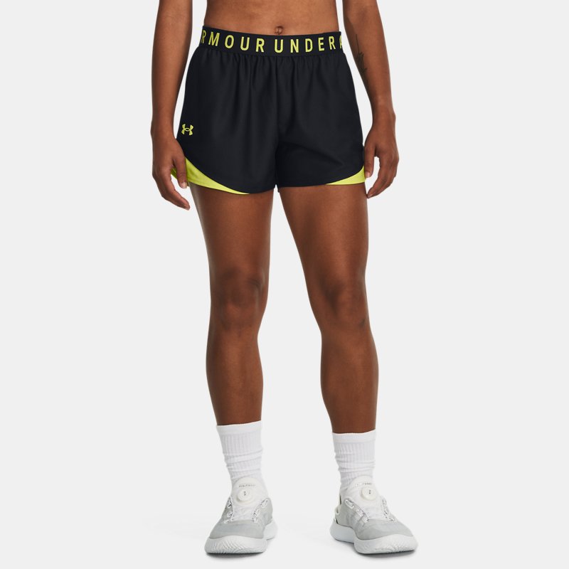 Damesshorts Under Armour Play Up 3.0 Zwart / Lime Geel / Lime Geel XS